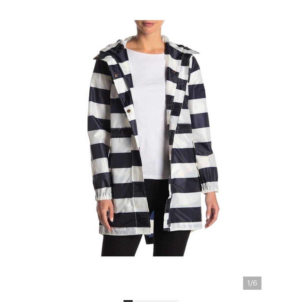 Joules Right as Rain Packaway Striped Rain Jacket US
